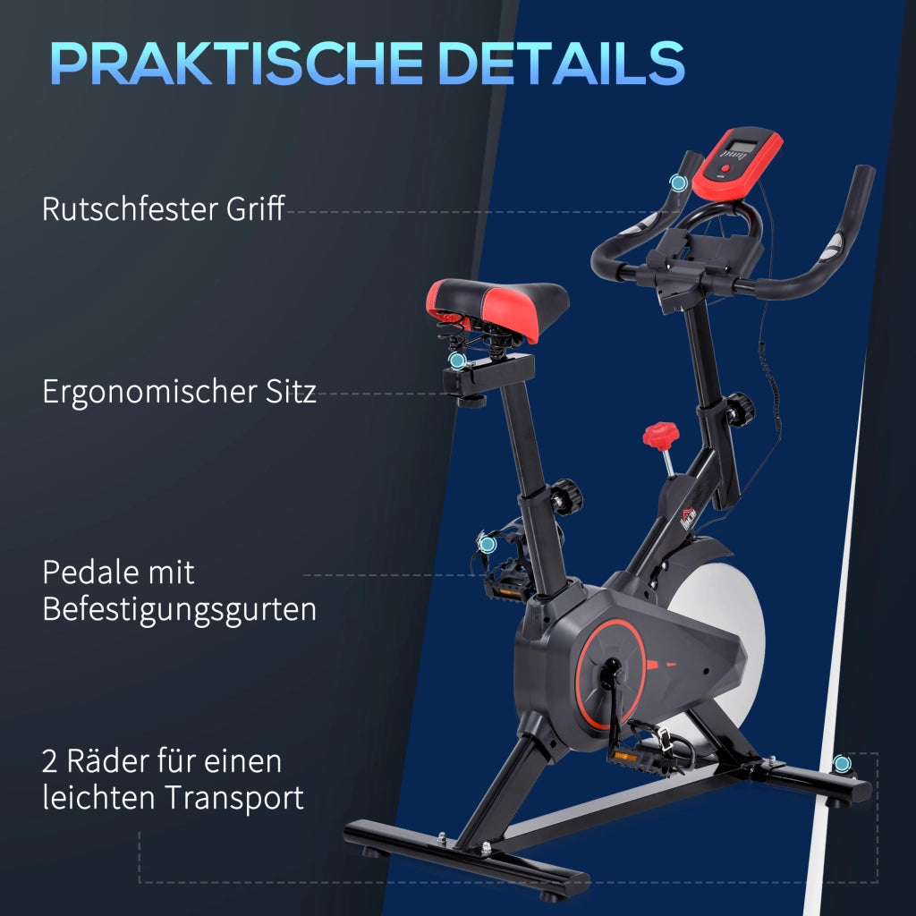 Cicli Trainer Fitness con Cardiofrequenzimetro, Display LCD, Supporto iPad, Sella Regolabile, Resistenza Variabile ¨C Zephmum ¨C 85x46x114 cm