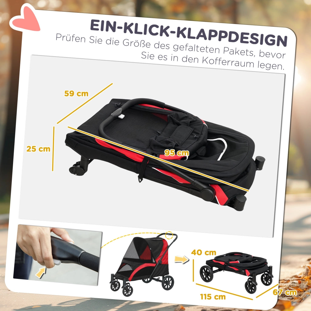 Carrello per Cani Faltabile ¨C zephmum ¨C Nero