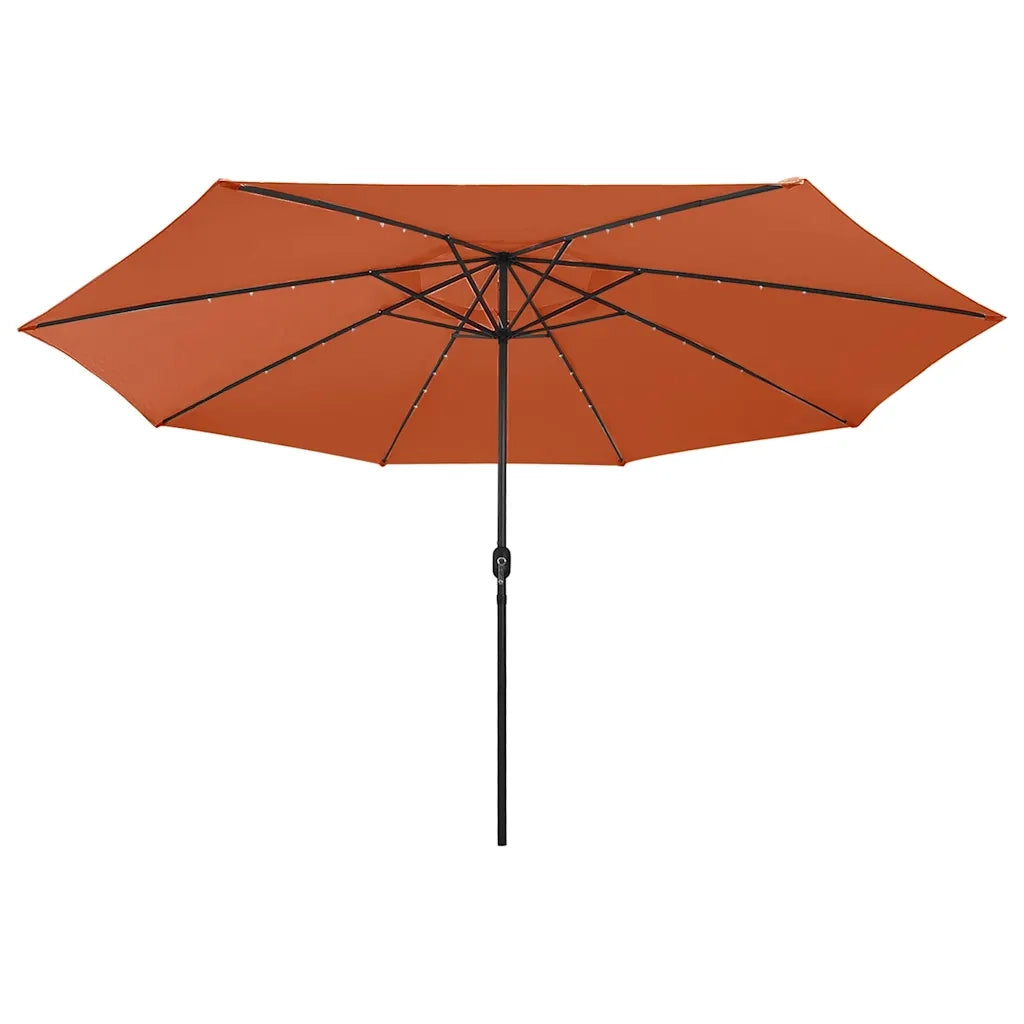 Ombrellone da Giardino-Ombrello da Balcone con Luci LED 400 cm Terracotta
