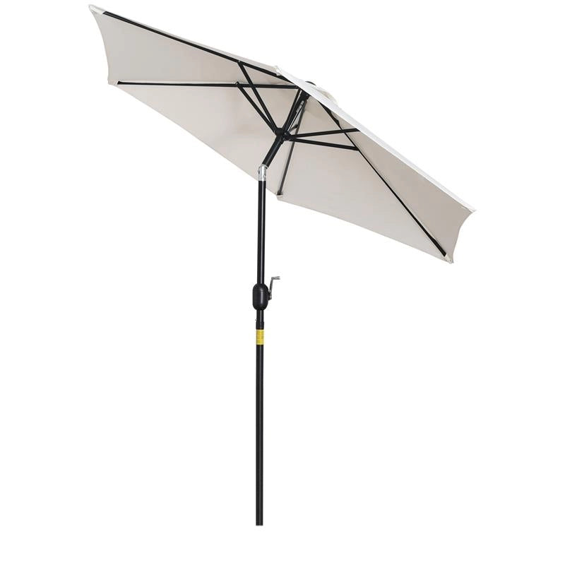 OMBRELLONE DA GIARDINO INCLINABILE PALO IN METALLO BIANCO CREMA