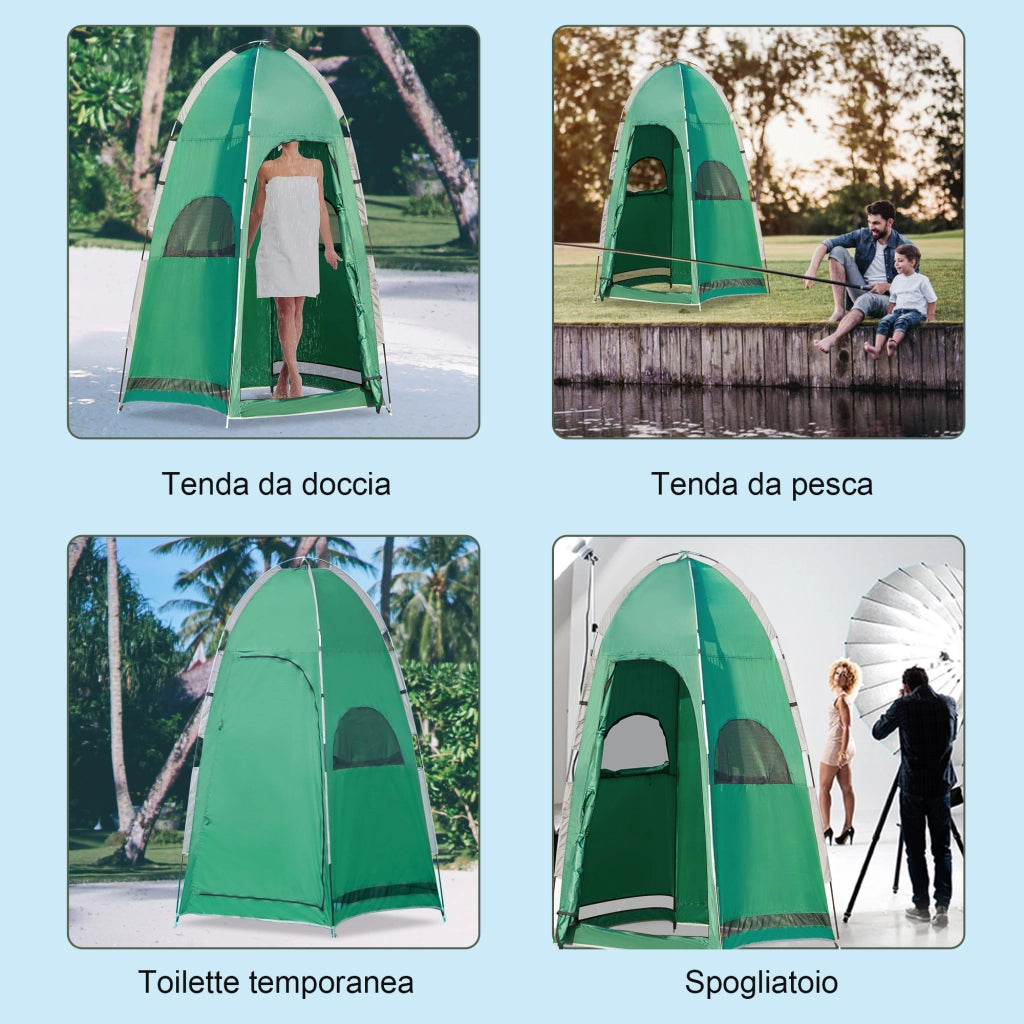 Tenda da Doccia con Ingresso a Cerniera ¨C zephmum ¨C Verde 122x122x213 cm
