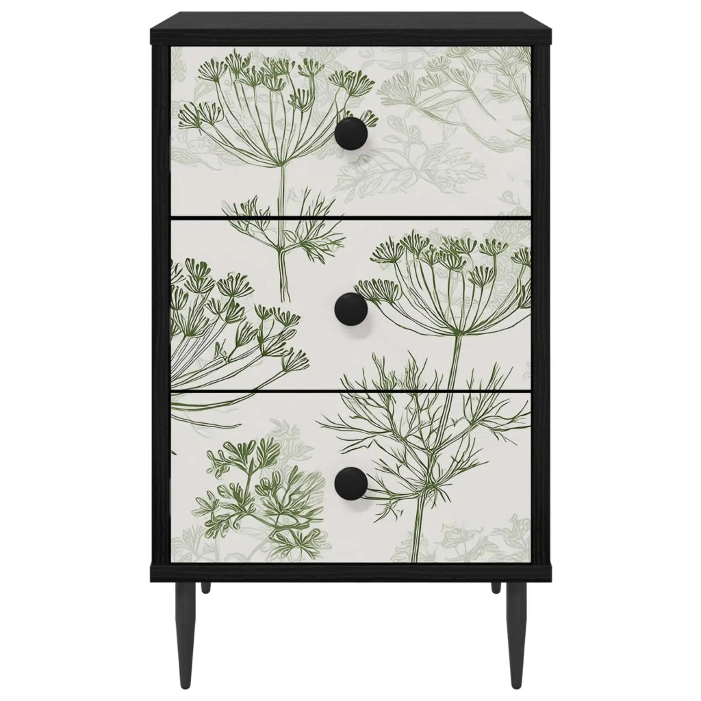 Armadio da Notte GOTHA 2 pz Rovere Nero 36 x 33 x 61 cm 8007348