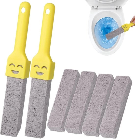 Puimsteen naturale per WC con 2 maniglie - cura e protezione per pelle e piedi - puimsteen ipoallergenico per WC - pulizia toilette e forno - rimuove eelt - vasca per piedi - 6 pezzi