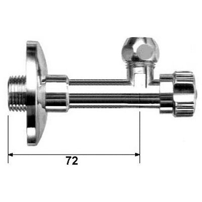 RUBINETTO AD ANGOLO CON ROSONE E DADO CONICO CORTO- 1/2 x 3/8- ALBER- pezzi 1