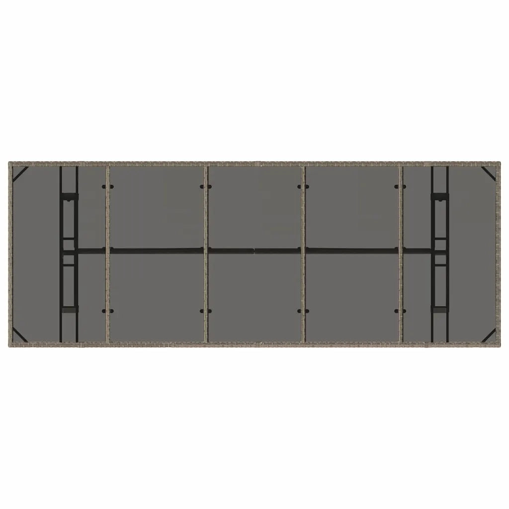 Set da Pranzo per Giardino 9 pcs Grigio polyrattan 3365415
