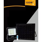 Trade Shop - Faretto Faro Led Solare 100w Telecomando Ip65 Luce Bianca Fredda 6500k S01f-100w -