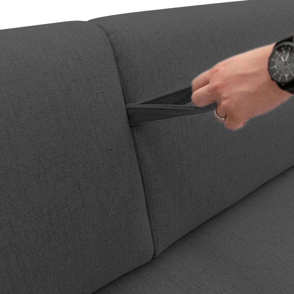 Duna Divano letto matrimoniale con materasso 20 cm in tessuto impermeabile T03 215 cm (mat. 160x197) antracite