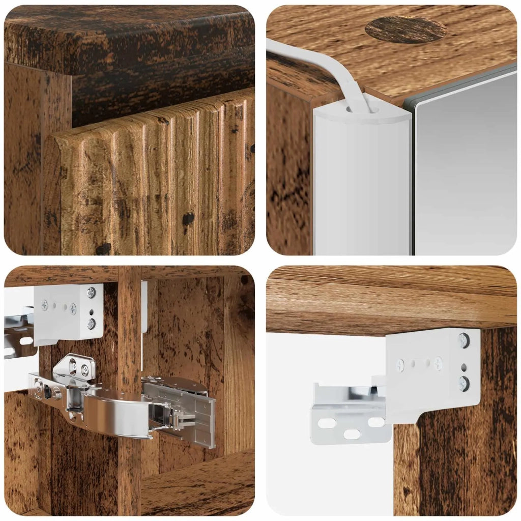 Set di Armadi da Bagno 5 pcs Legno antico 53 x 15,5 x 70 cm 3407309