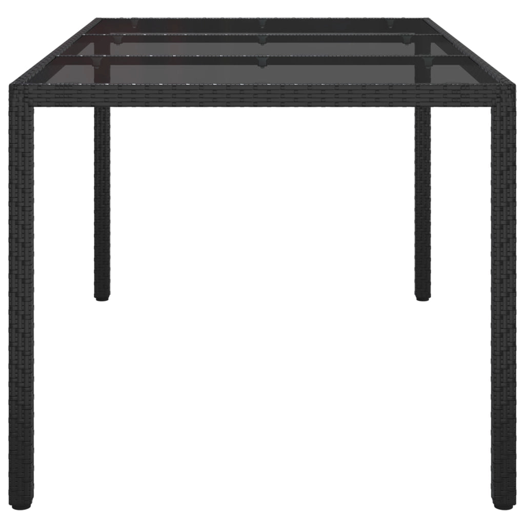 Tavolo da Pranzo da Giardino Nero 150x90x75 cm Polyrattan