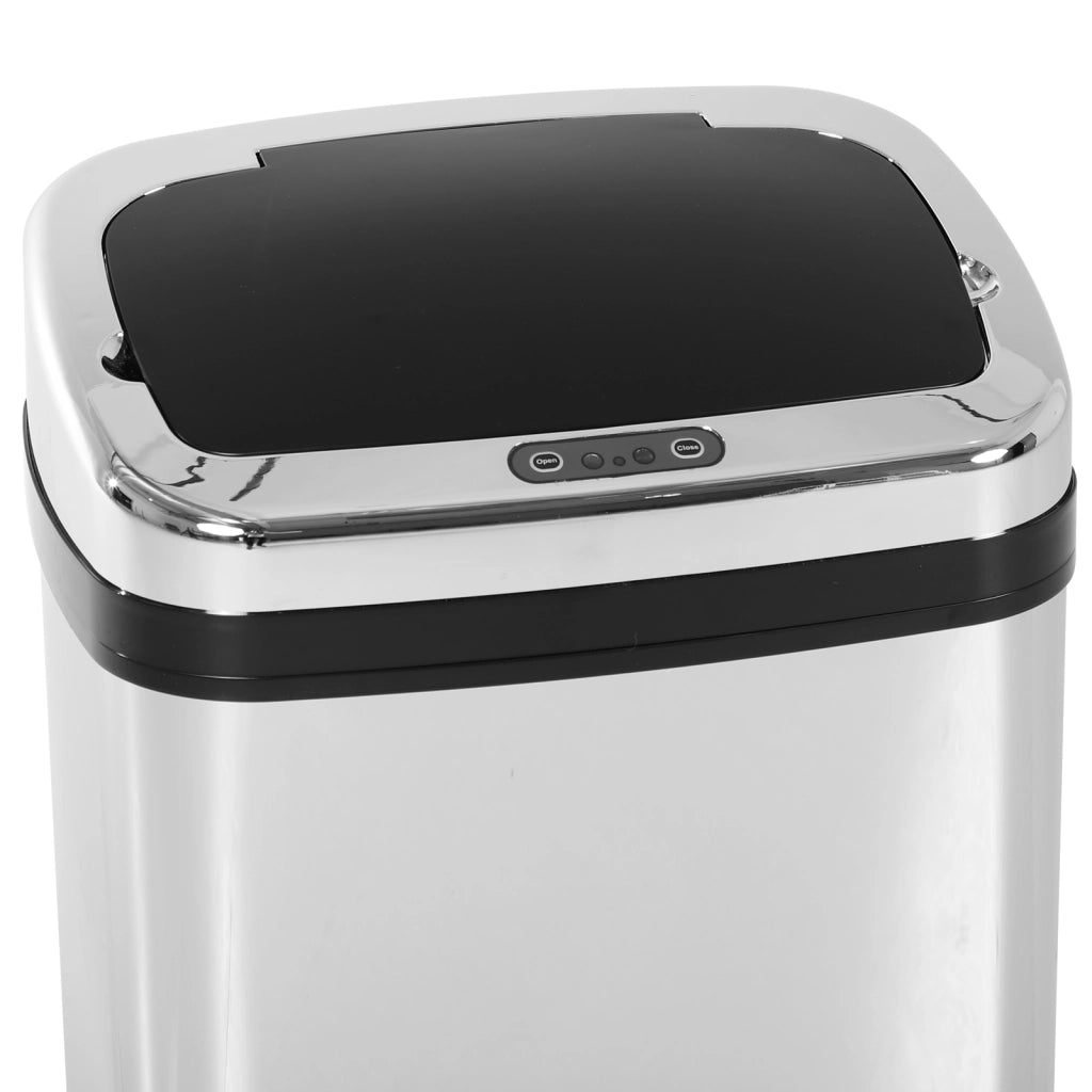 Cestino 30L con Sensore di Movimento ¨C Zephmum ¨C Acciaio Inox 33x25x58 cm Argento e Nero