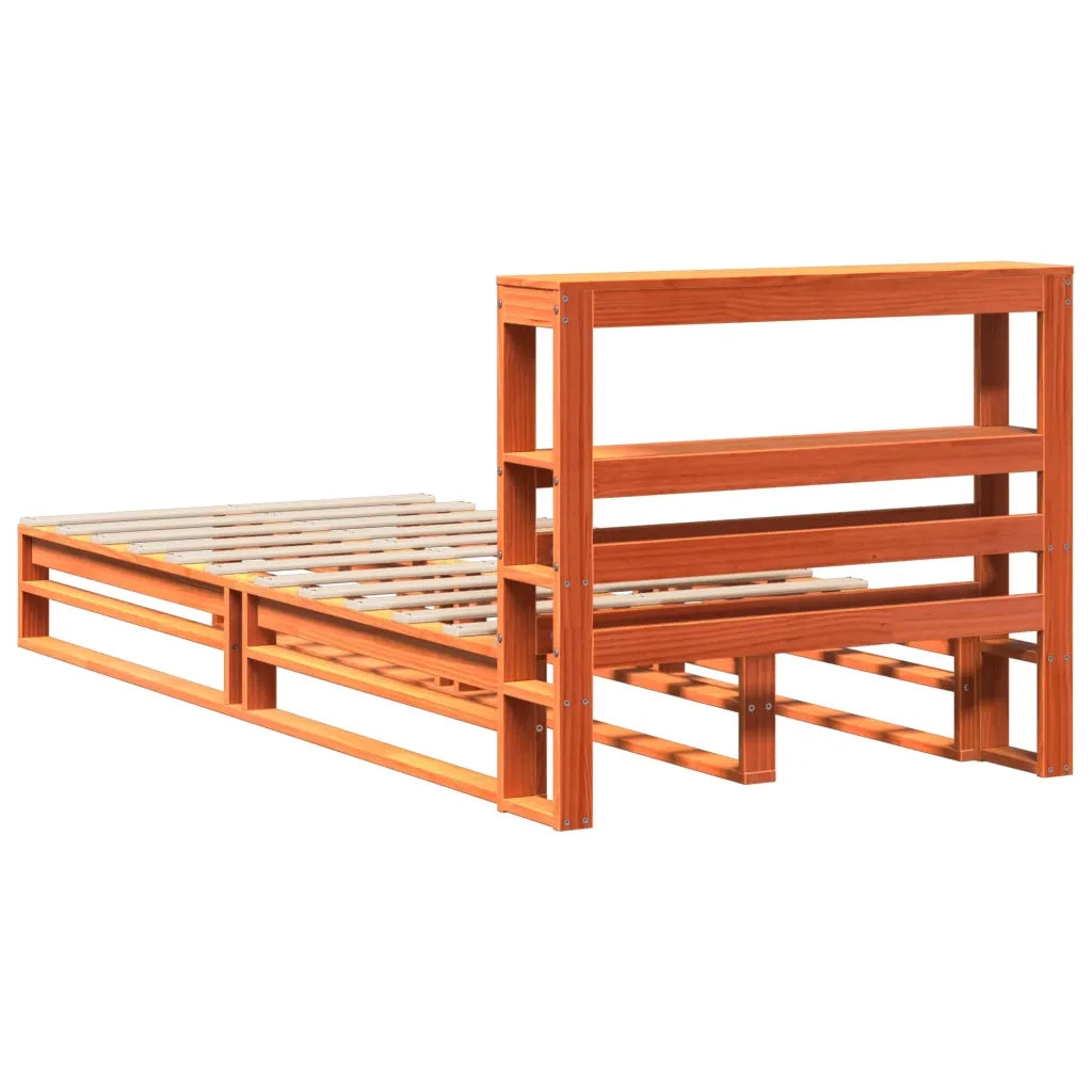 vidaXL Letto senza Materasso Marrone Cera 100x200 cm in Legno di Pino