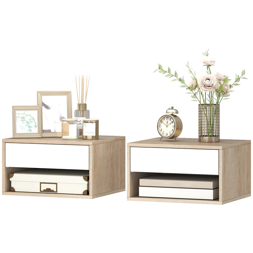 Comodini a muro ¨C Zephmum ¨C Legno naturale 37x32x21 cm