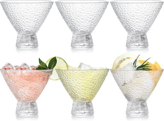 6 pezzi di bicchieri martini senza stelo - bicchieri da cocktail vintage da 8 oz - ideali per gelato, dessert e cocktail