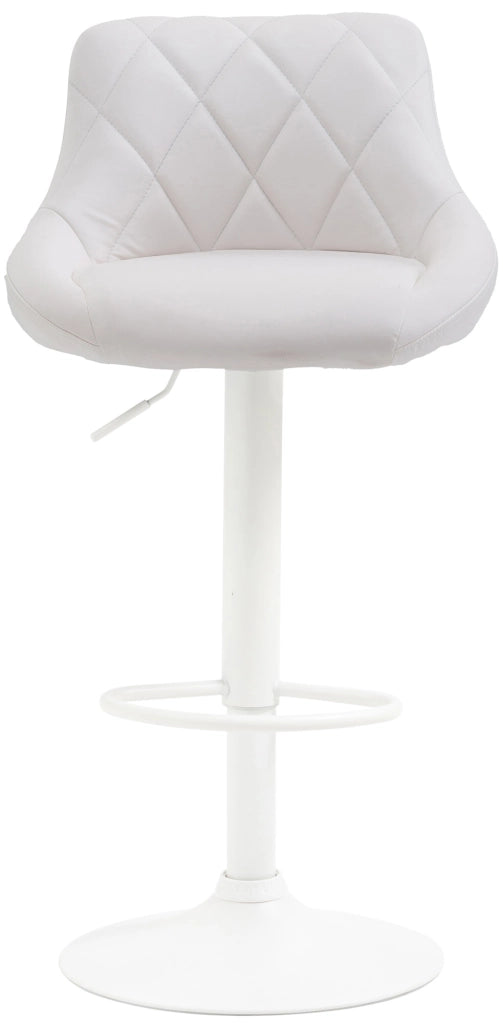 Sgabello Lazio in similpelle bianco,bianco