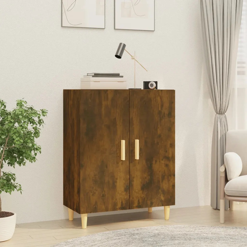 Credenza | Madia | Buffet da pranzo | Armadio da pranzo Rovere Fumo 70x34x90 cm in Legno Multistrato