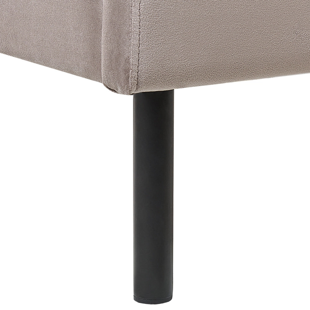 Letto con rete a doghe velluto tortora 160 x 200 cm testiera e gambe nere camera da letto soggiorno