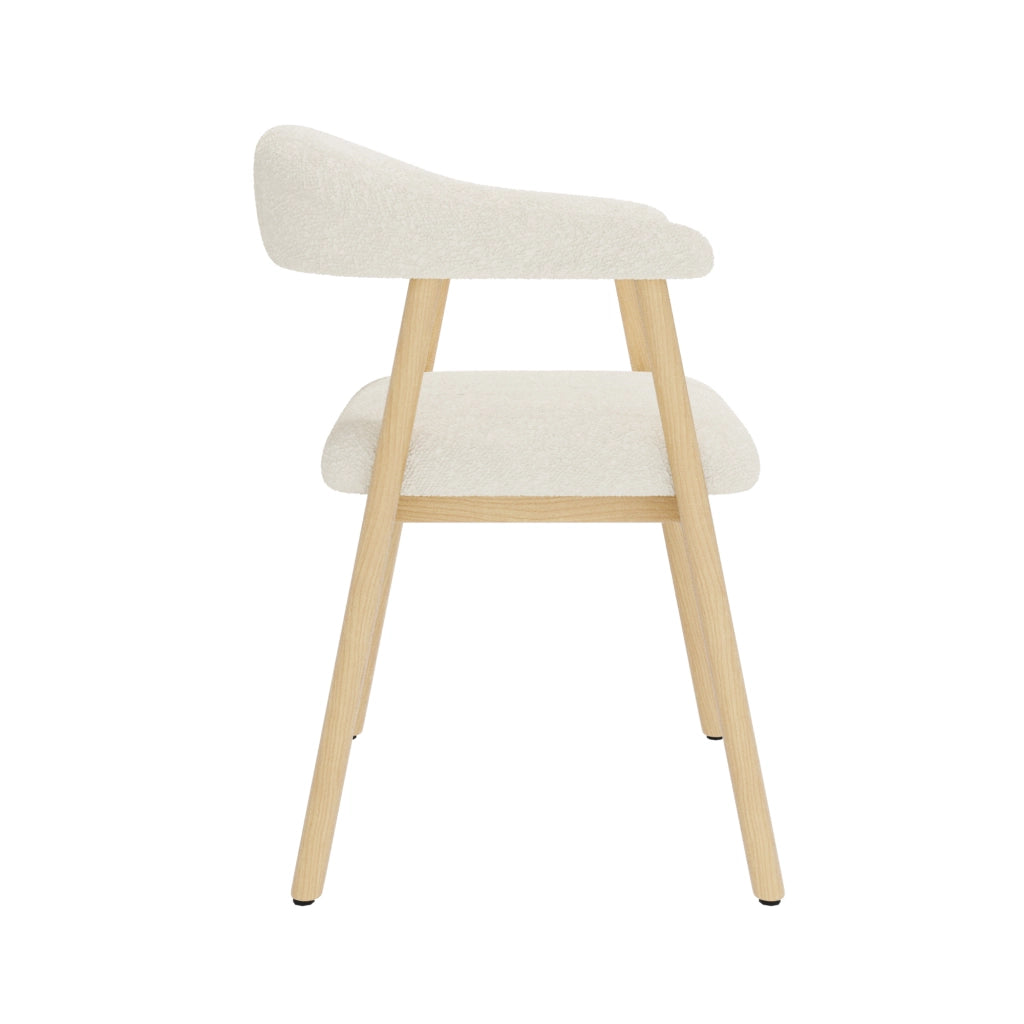 SEDIA da pranzo Set da 4 pezzi Bouclé e legno massello Naturale