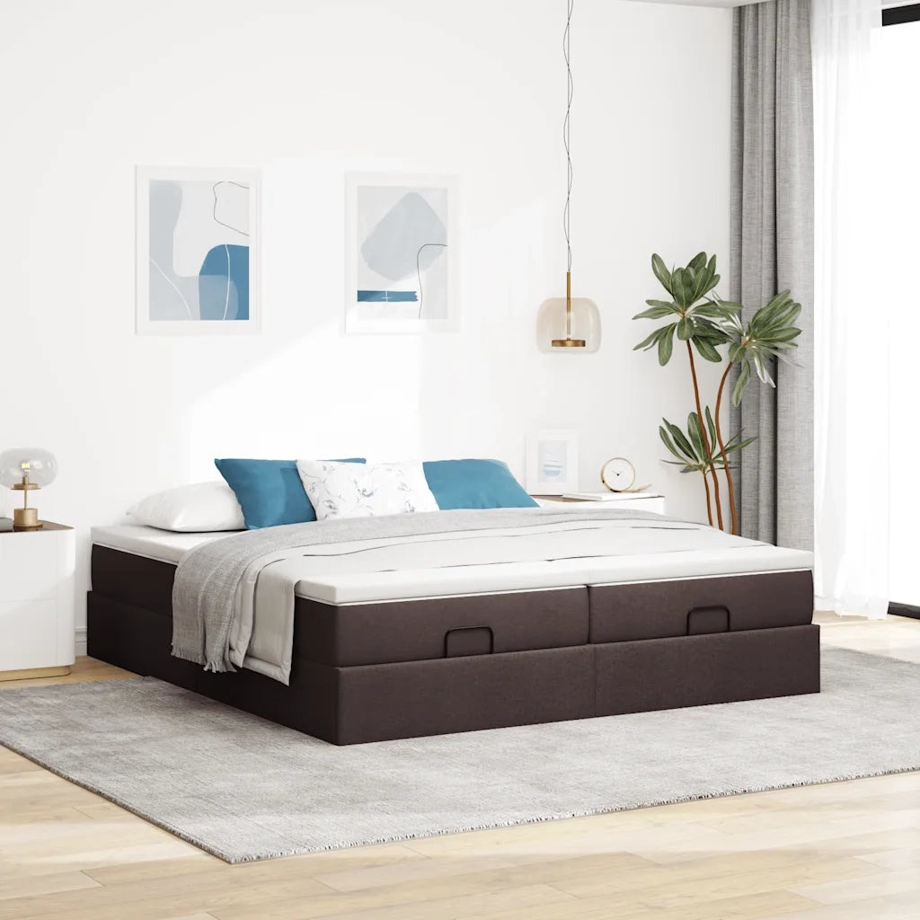Struttura Letto Pouf con Materassi 180x200 cm in Tessuto 3311244