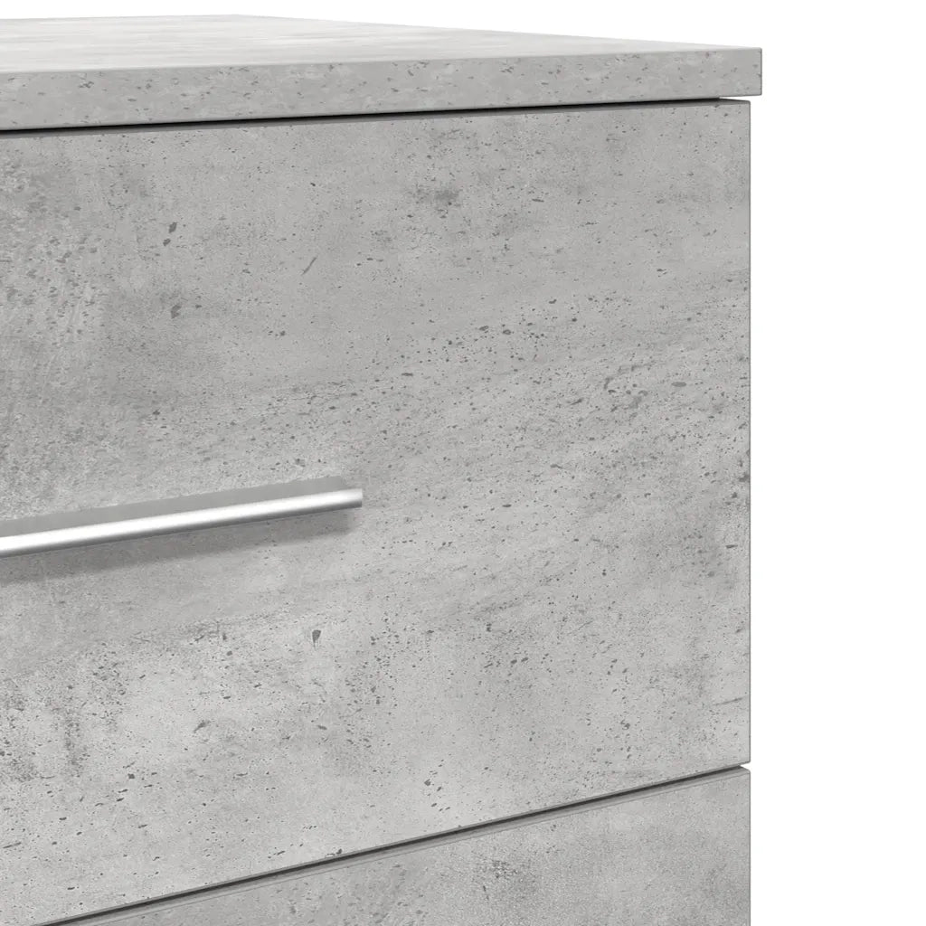 Comodini 2 pz con 2 Cassetti Grigio Cemento 40x36x50 cm 858792