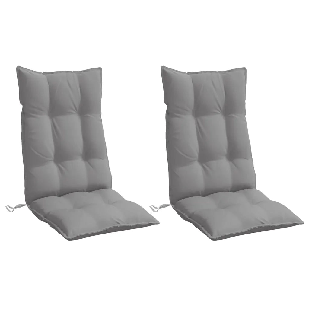 Cuscini per Sedia Schienale Alto 2 pz Grigio Tessuto Oxford 377605