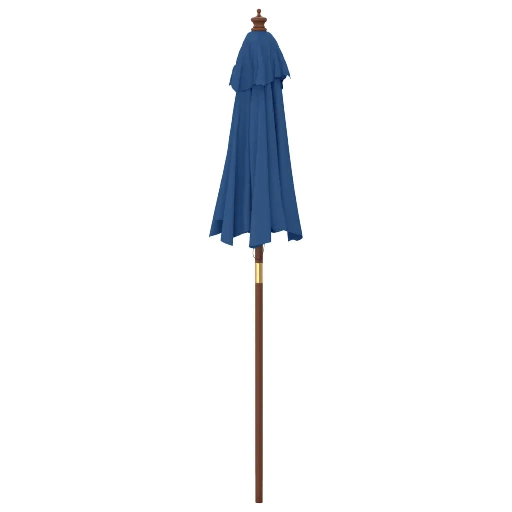 Ombrellone da Giardino-Ombrello da Balcone con Palo in Legno Azzurro 196x231 cm