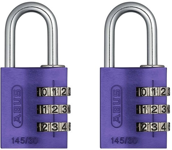 Cassette di sicurezza 145/30 a coppia - Chiusura di valigia, chiusura di serratura e altro - Chiusura di serratura in alluminio - Cassette di sicurezza personalizzabili - Nivel di sicurezza 3 ABUS (Set da 2)
