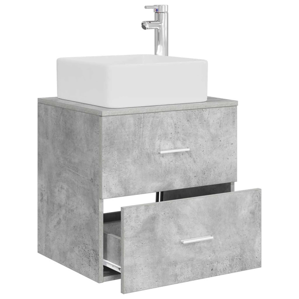 Mobile Lavabo da Parete Grigio Cemento 49,5 x 41 x 63 cm 890273