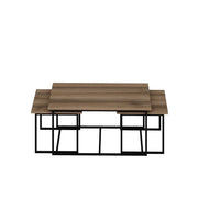 Tavolo gigogne (3 pezzi) in legno "Levada" - 90 x 60 x 42 cm - Noyer