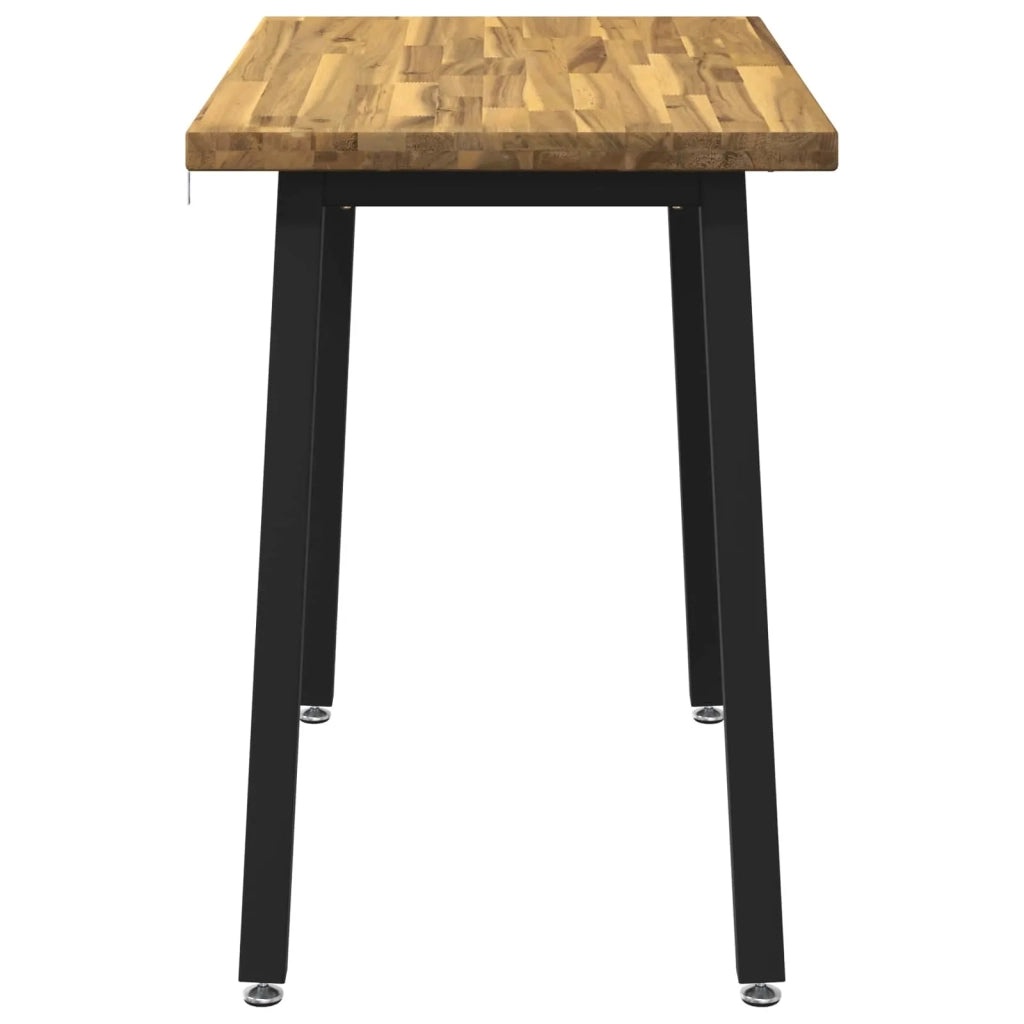 90 x 55 x 75 cm Legno di Acacia Massello Bianco e Nero 937577