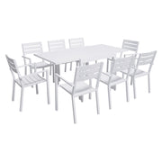 VENEZIASet di mobili da giardino allungabili 90/180 in alluminio bianco - 8 posti a sedere
