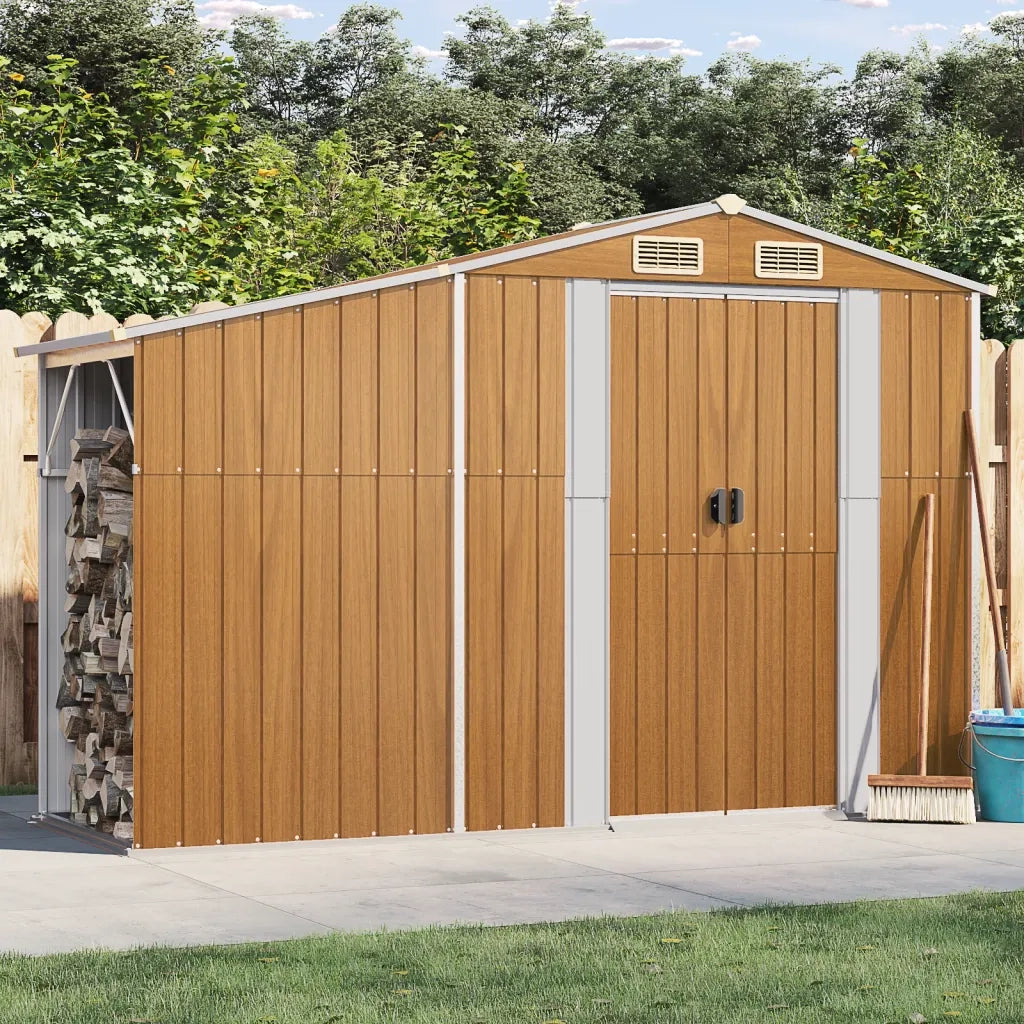 Capanno da Giardino Marrone 277x93x179 cm in Acciaio Zincato CFW6123790