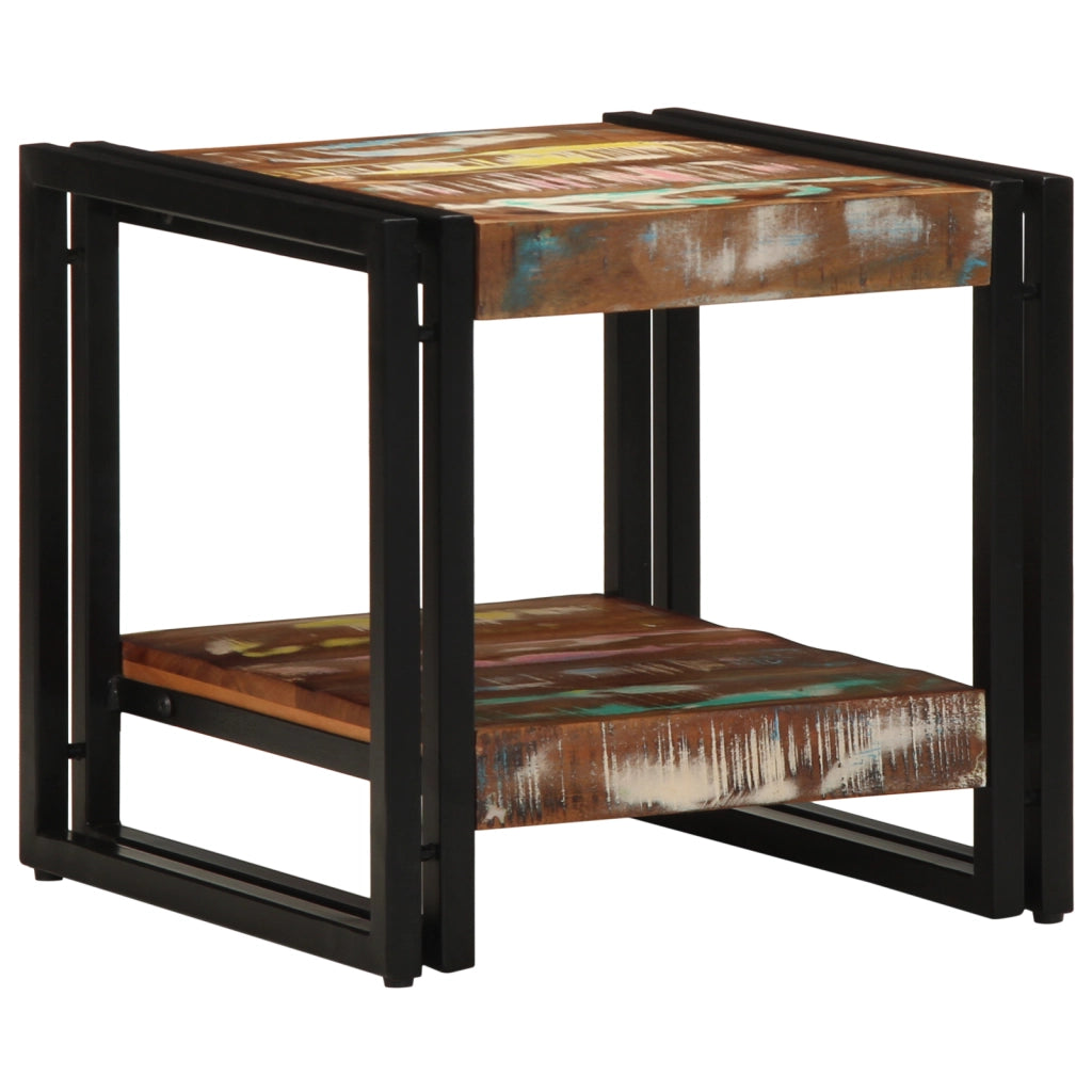 Tavolino da caffÃ¨  Multicolore 40x50x38 cm in legno massello riciclato