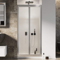 Porta Doccia 100 cm 2 Ante Battenti in Cristallo Trasparente 4mm H185 Fosterberg Skagen