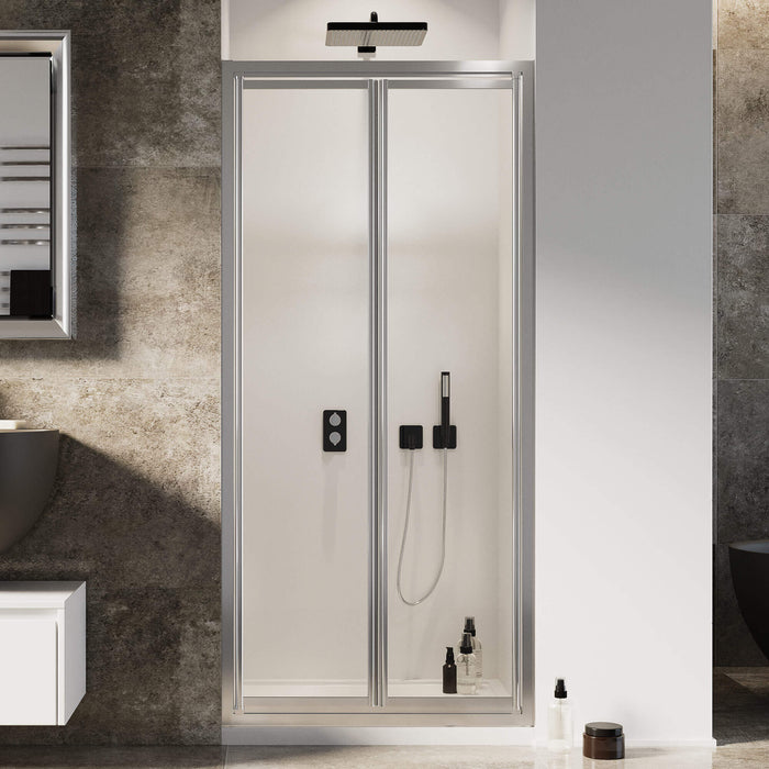 Porta Doccia 100 cm 2 Ante Battenti in Cristallo Trasparente 4mm H185 Fosterberg Skagen