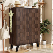 OKWISH Scarpiera con 2 Ante, 5 Scomparti e 4 Ripiani Regolabili, per Ingresso o Camera, 80 x 35.5 x 110 cm