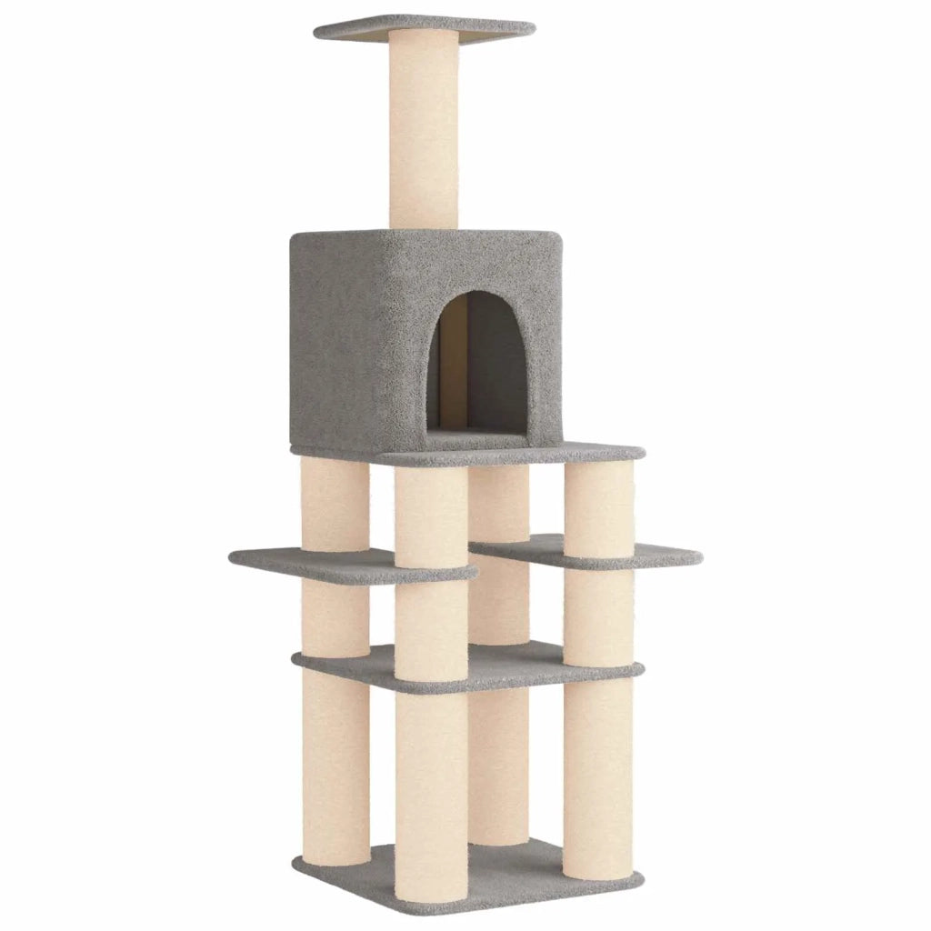 Albero per gatti con pali per graffiare in sisal Grigio Chiaro 42033040
