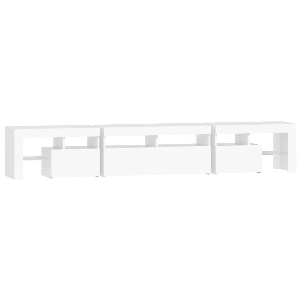 Mobile TV multimediale scaffale TV credenza mobile TV sala da pranzo soggiorno camera da letto con luci LED 230 x 36,5 x 40 cm bianco 02_0026560