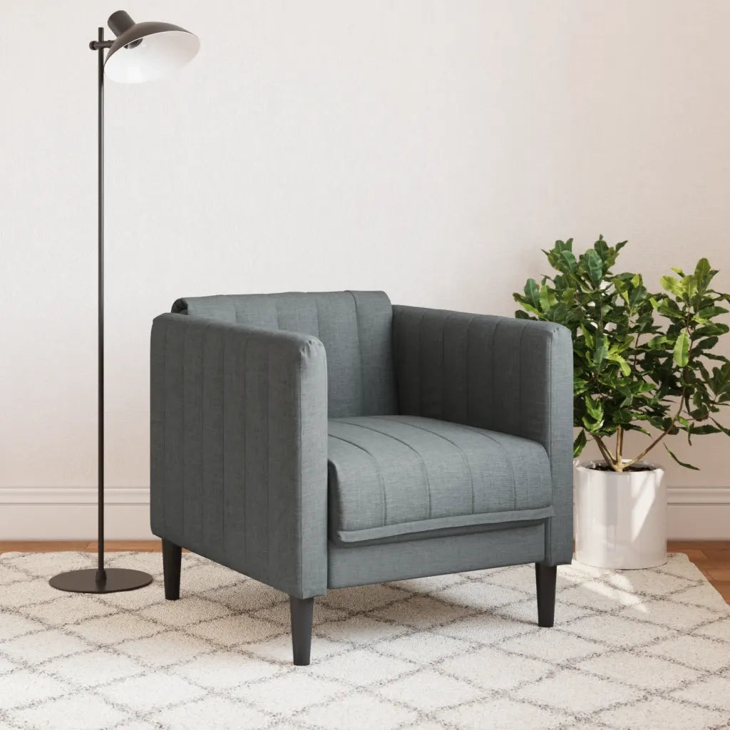 Poltrona-Divano Sedia-Poltroncina Grigio Scuro in Tessuto 313814