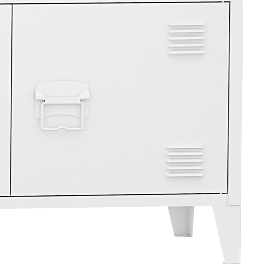 Armadio Hamina Mobile in Acciaio per Archivio 113 x 80 x 40 cm Bianco [en.casa]