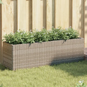 vidaXL Fioriere da Giardino con 3 Vasi Grigie 105x30x32 cm Polyrattan