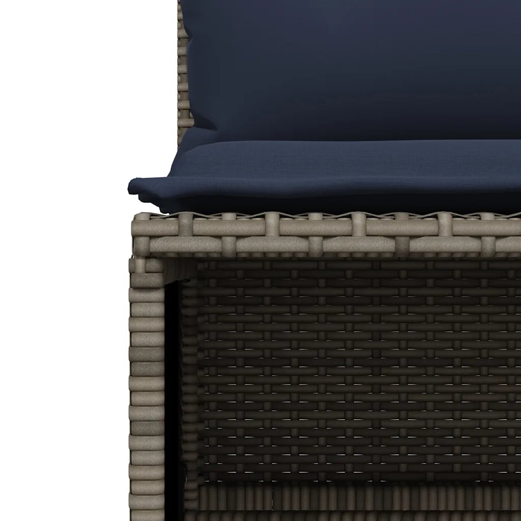 Set Divani da Giardino 4 pz con Cuscini Grigio in Polyrattan 368378