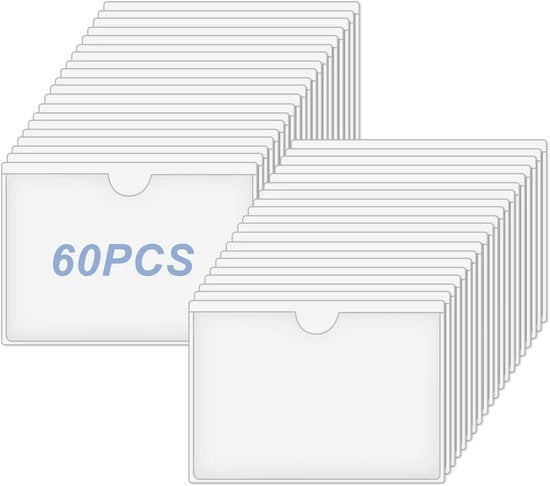 Etichettatore trasparente autoadesivo per etichette doppie 60 pezzi - 10 x 6 cm - Olandese per etichette doppie