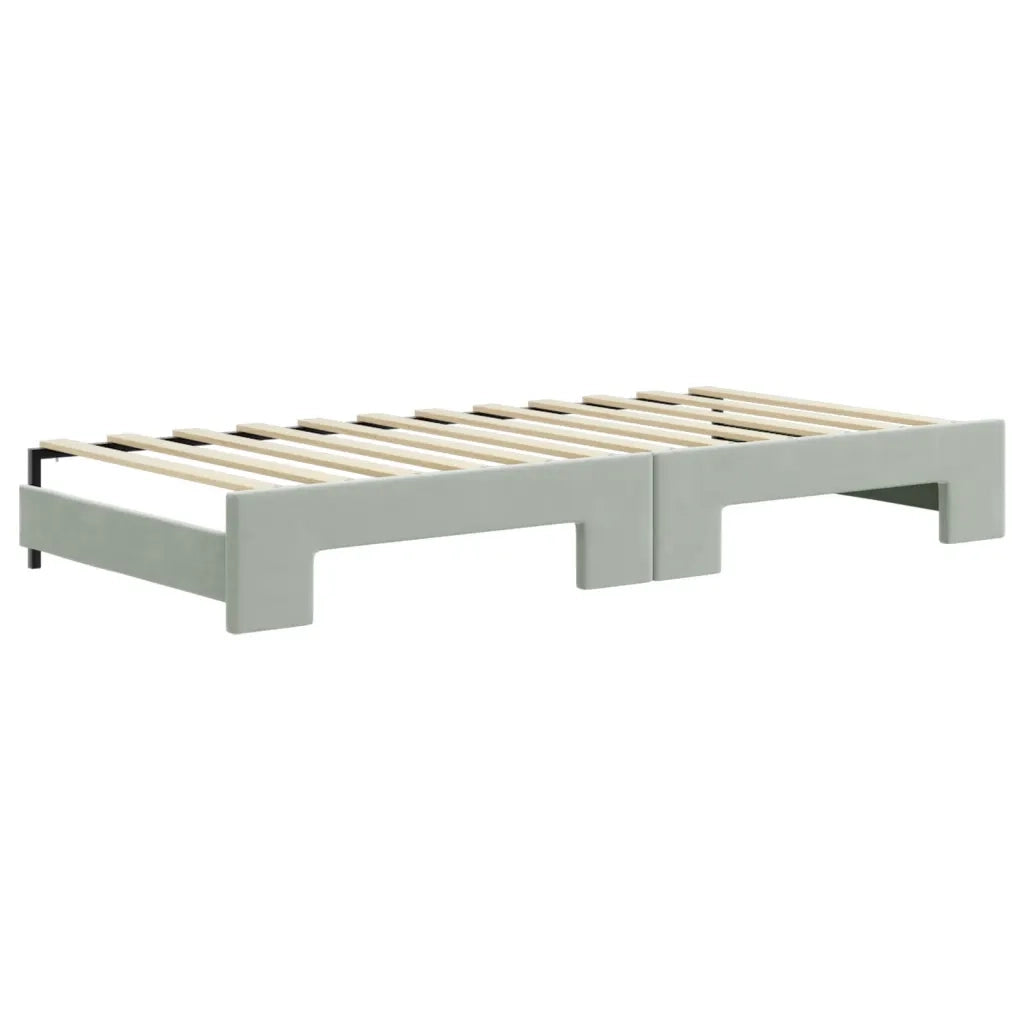 vidaXL Divano Letto Estraibile Materassi Grigio Chiaro 90x200 Velluto