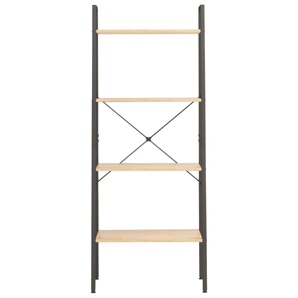 Scaffale Autoportante 4 Ripiani Marrone Chiaro Nero 56x35x140cm CFW7090766