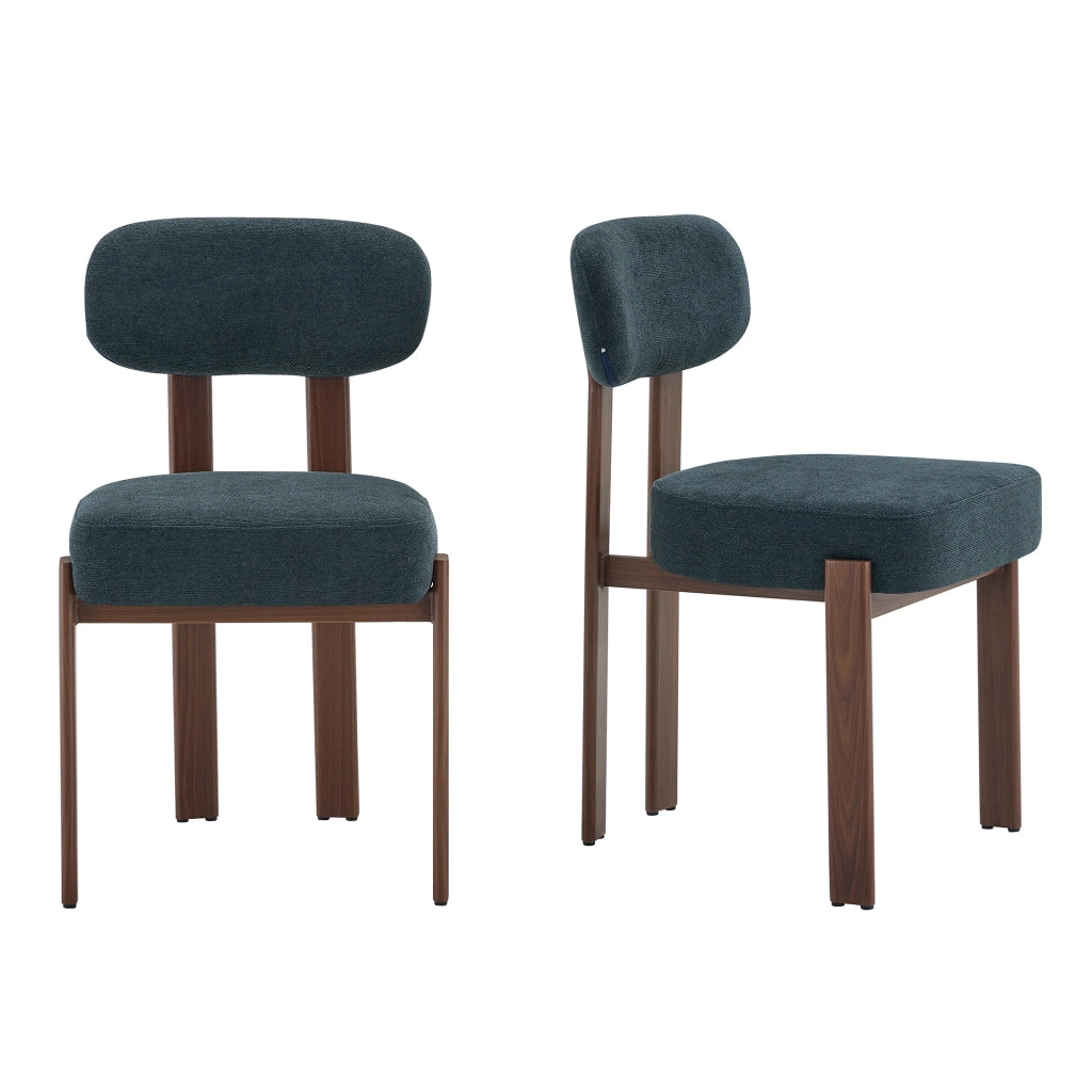 Set 2 Sedie da Pranzo Imbottite ¨C MINIMAL ¨C Tessuto Lino, Schienale Curvo, Stile Moderno Retr¨°