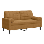 Divano | Divano da soggiorno | Sofa a 2 Posti con Cuscini Marrone 140 cm in Velluto