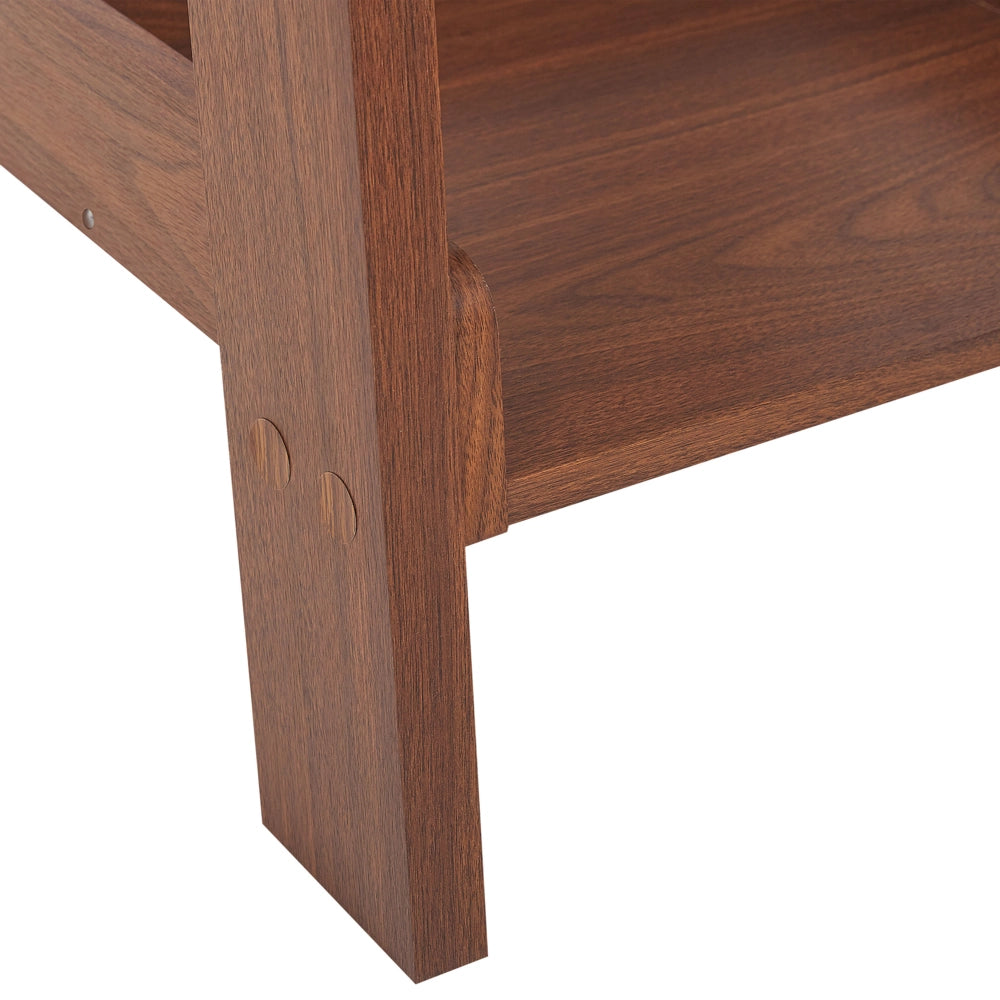 Libreria a scala 5 ripiani legno noce scaffale inclinato stile moderno contemporaneo