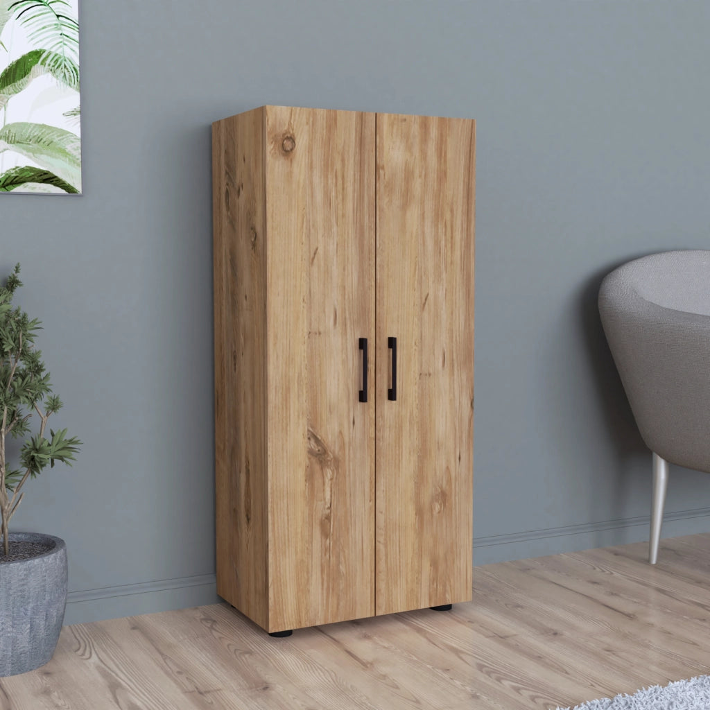 Armadio a 2 Ante Armadio Stretto con 4 Ripiani Mobile per Guardaroba Armadio da Ingresso Corridoio 108 x 49 x 32 cm - Effetto Rovere [en.casa]