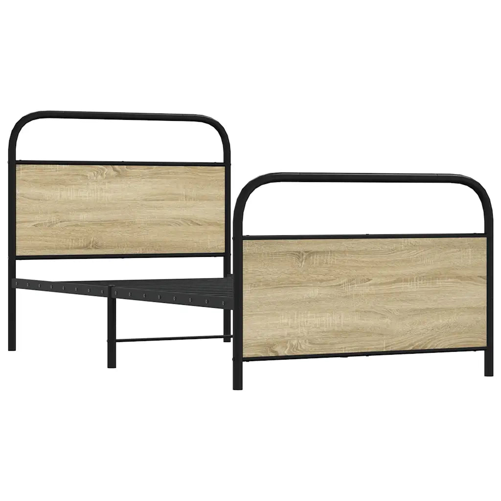vidaXL Giroletto senza Materasso Rovere Sonoma 90x190 cm in Truciolato