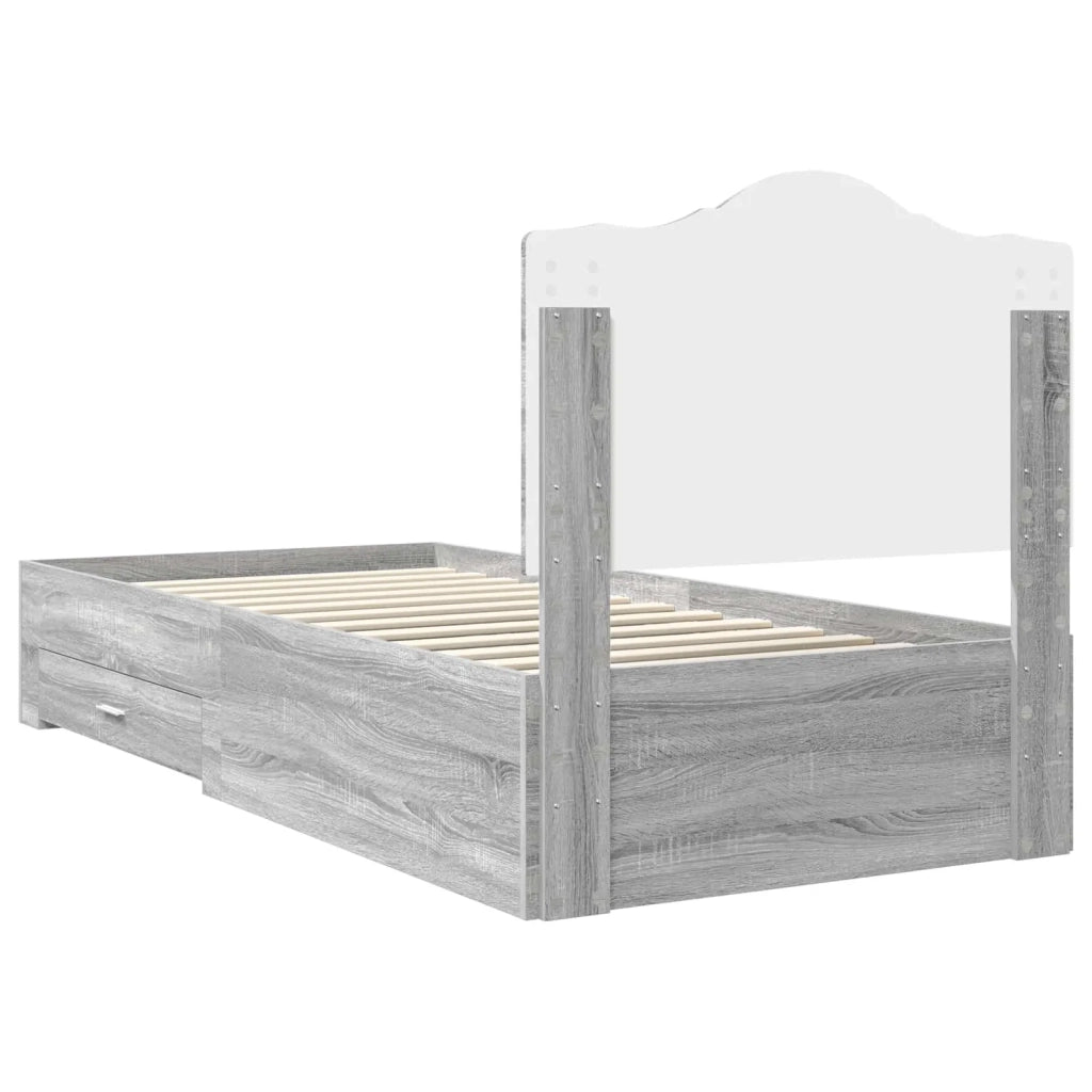 Struttura del letto Grigio Sonoma 90 x 190 cm Legno multistrato 3413662